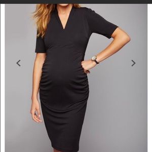 Black classy work maternity dress